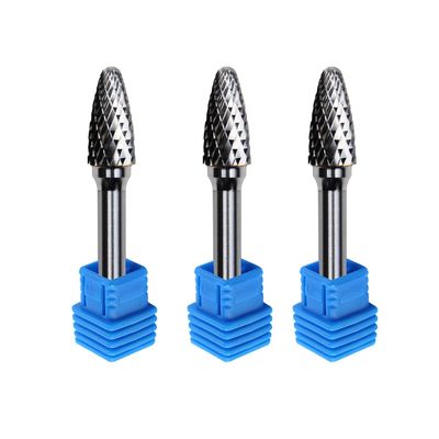 Se Owalne jajko C1225 6mm Obrotowy kształt płomienia Obrotowe zadziory z węglika wolframu 8mm