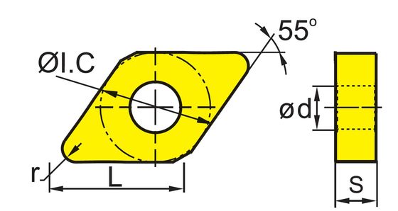 Wysokowydajna płytka tokarska DNMG CNC z kątem 55° D i kątem 0° N do precyzyjnego toczenia stali i stali nierdzewnej