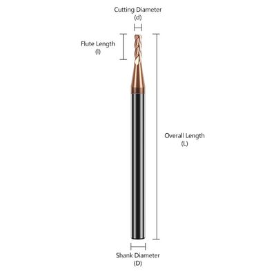 0.6um Wielkość ziarna Tungsten Carbide End Mill z średnicą cięcia 1-20mm i głęboką rowką 55 stopni do obróbki CNC