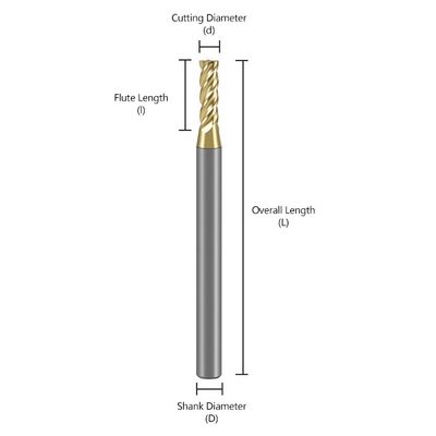70° Twardość HRC 4-Flute Tungsten Carbide End Mill z powłoką Alnovz3 Specjalizuje się w cięciu frezowym CNC ze stali nierdzewnej