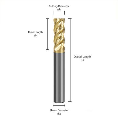 70° Twardość HRC 4-Flute Tungsten Carbide End Mill z powłoką Alnovz3 Specjalizuje się w cięciu frezowym CNC ze stali nierdzewnej
