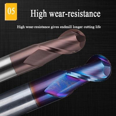 Frez z węglika spiekanego ze stali wolframowej 200 mm 6 Hrc 55 Okrągły R3 4 Flet Hrc 45