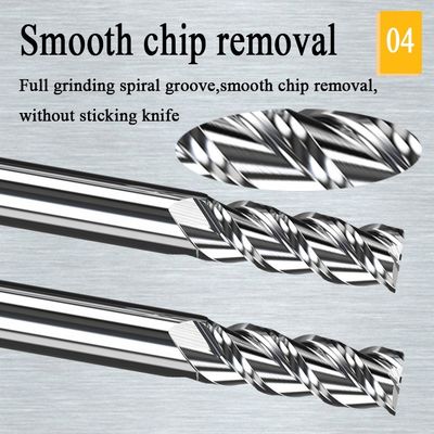 1mm CNC frez z węglika wolframu Hrc55 Aluminiowe frezy trzpieniowe Narzędzie do cięcia