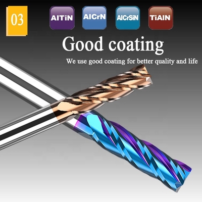 Hrc55 Carbide Solid 1/4 "2 4 flet zgrubny płaski kwadratowy frez do cięcia końcowego